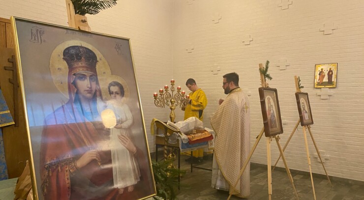 Ukrainsk julegudstjeneste i Holstebro Ortodoks gudstjeneste
