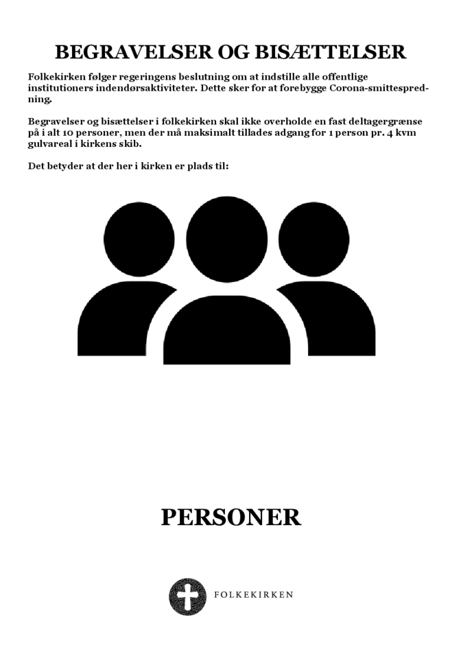 Antal personer til begravelser og bisættelser
